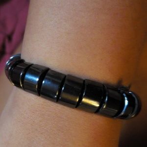 Black Half Moon Hematite Bracelet